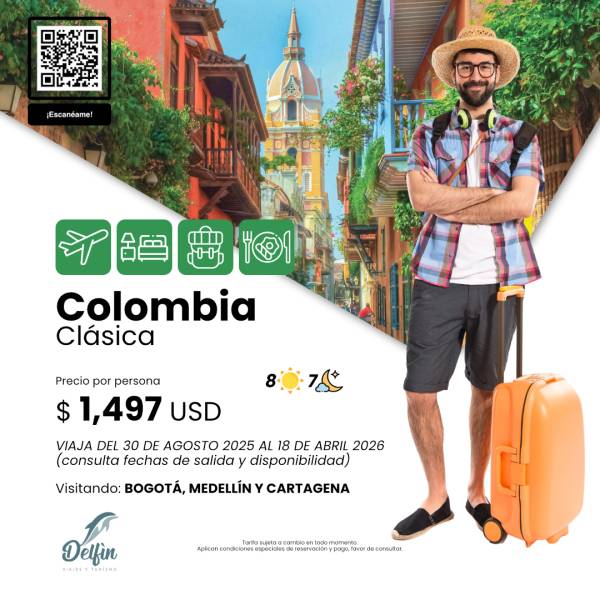 Vista del paquete Colombia clásica