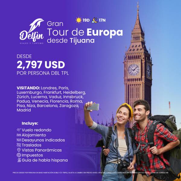 Vista del paquete Gran Tour de Europa