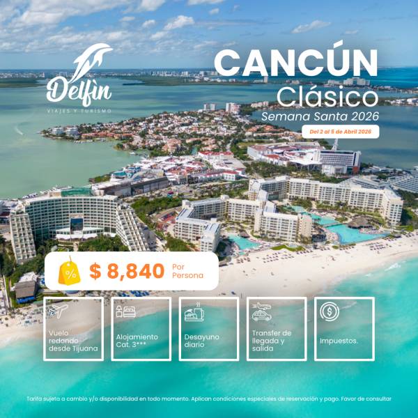 Vista del paquete Cancún Semana santa 2026