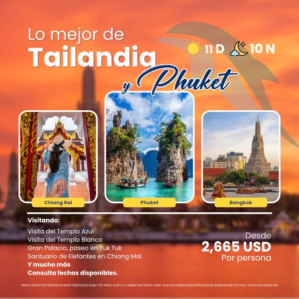 Vista del paquete Tailandia desde Los Angeles, C.A.