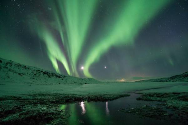 Vista del paquete Auroras boreales Islandia